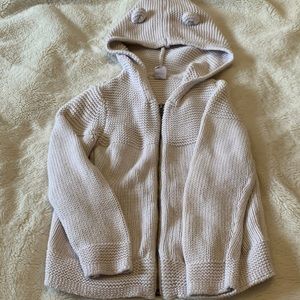 GAP sweater jacket with bear hood.